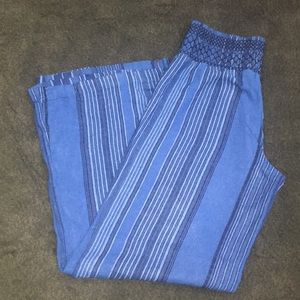 Comfy blue elastic band trousers